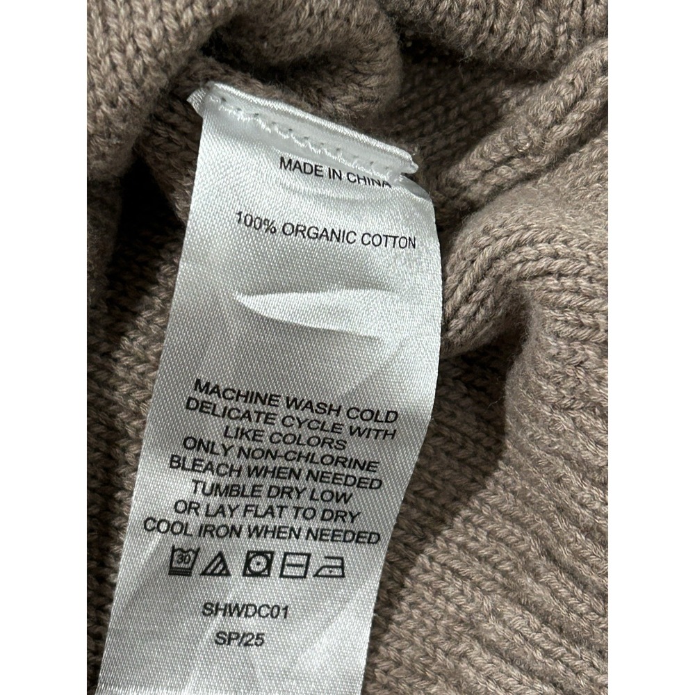 Quince 100% Women's L Organic Cotton Cropped Cardigan Camel Color - Picture 5 of 7